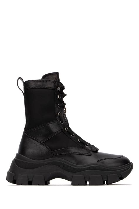 prada boots grey|prada black chunky combat boots.